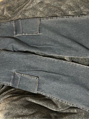 Women's Dark Blue Bootcut Jeans with Cargo Flap Detail